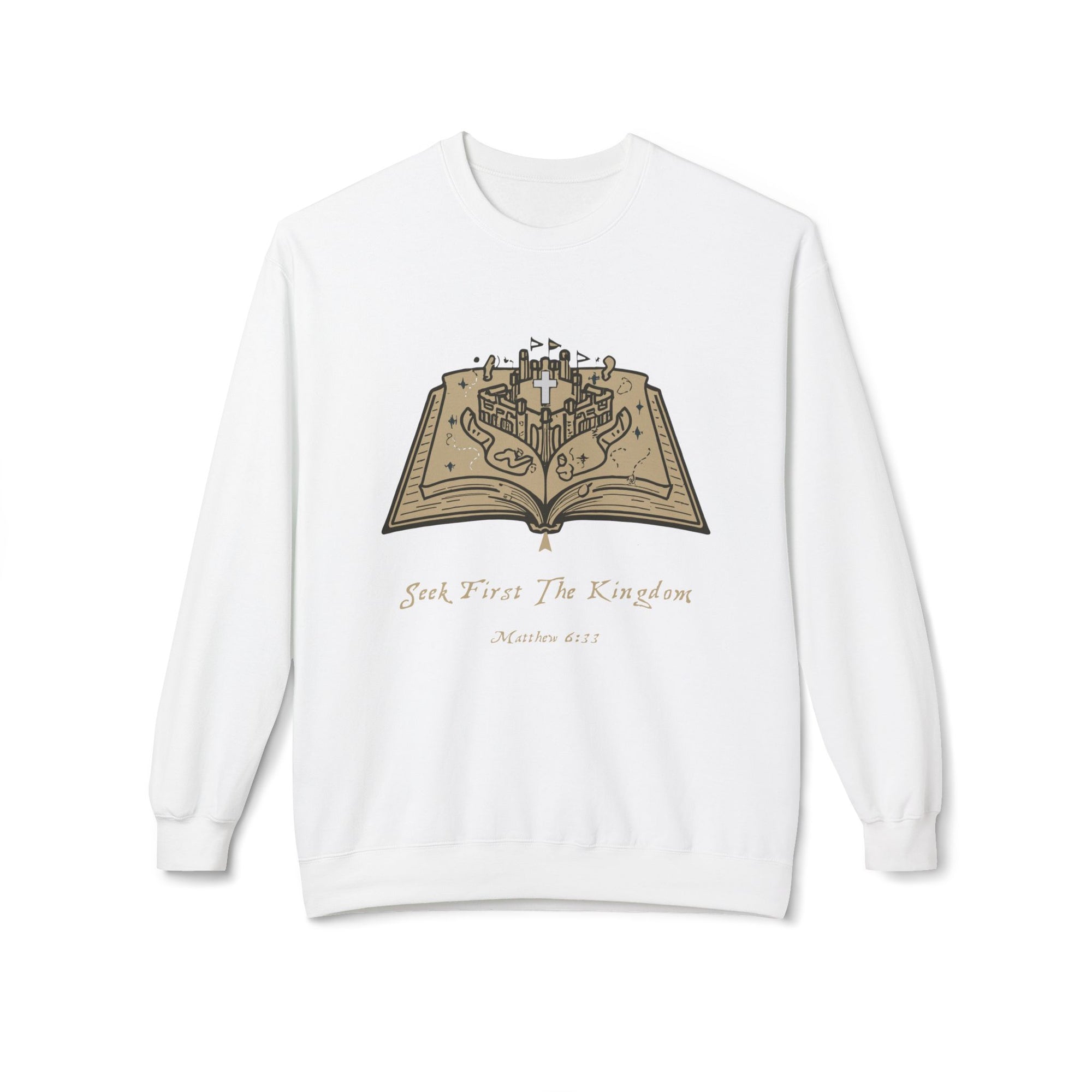 Seek First The Kingdom Sweatshirt - Inspirational Fleece Crewneck