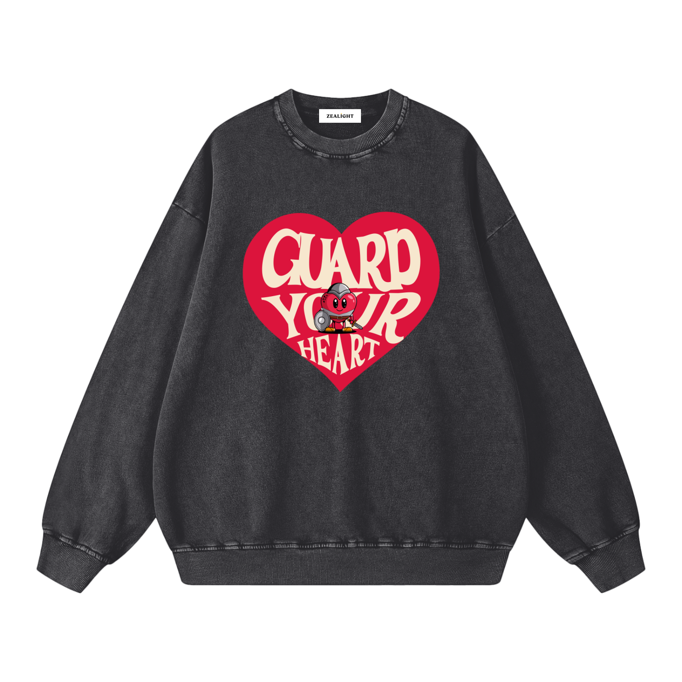 Guard Your Heart Snow Washed Oversized Sweatshirt