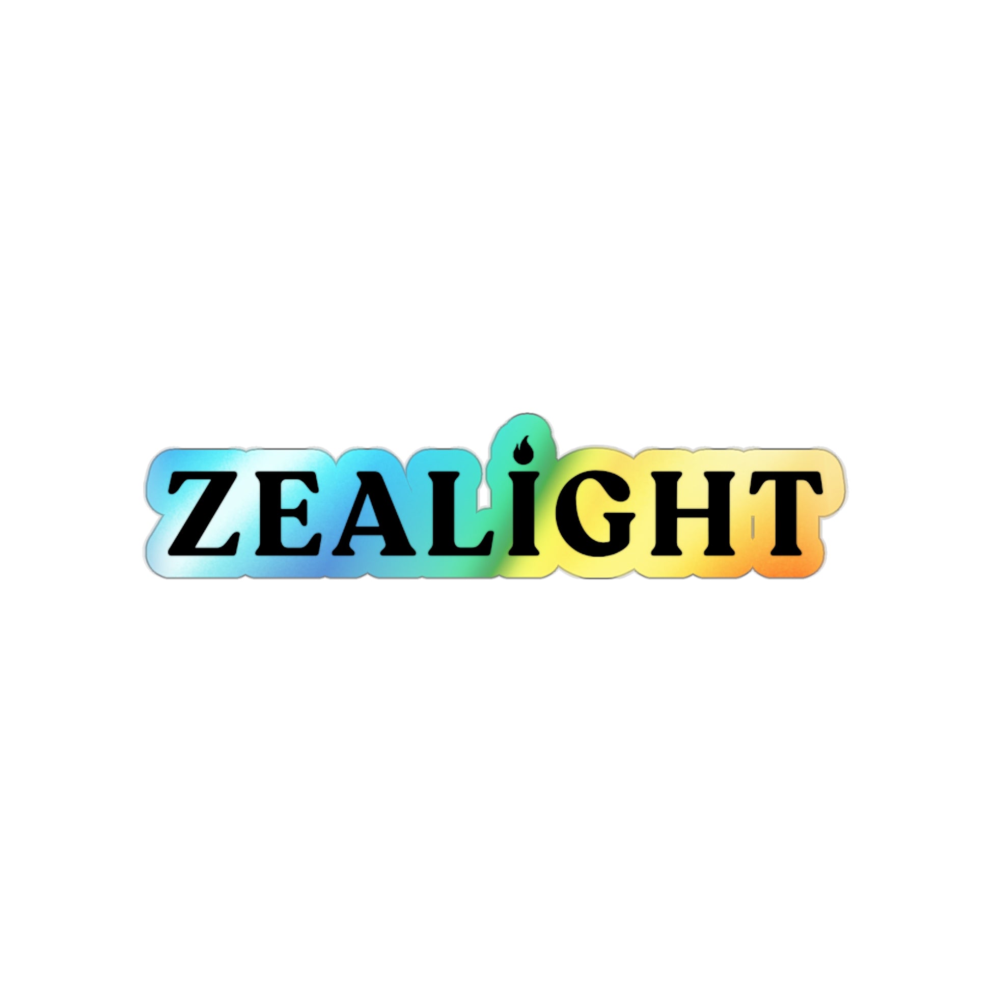 Holographic Die-Cut Stickers - Vibrant 'ZEALIGHT' Design for Personalization & Fun