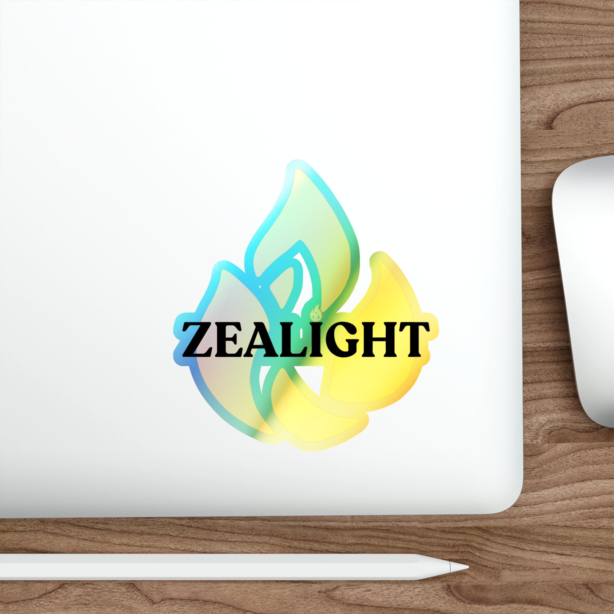 Holographic Die-Cut Stickers - Vibrant 'ZEALIGHT FLame'