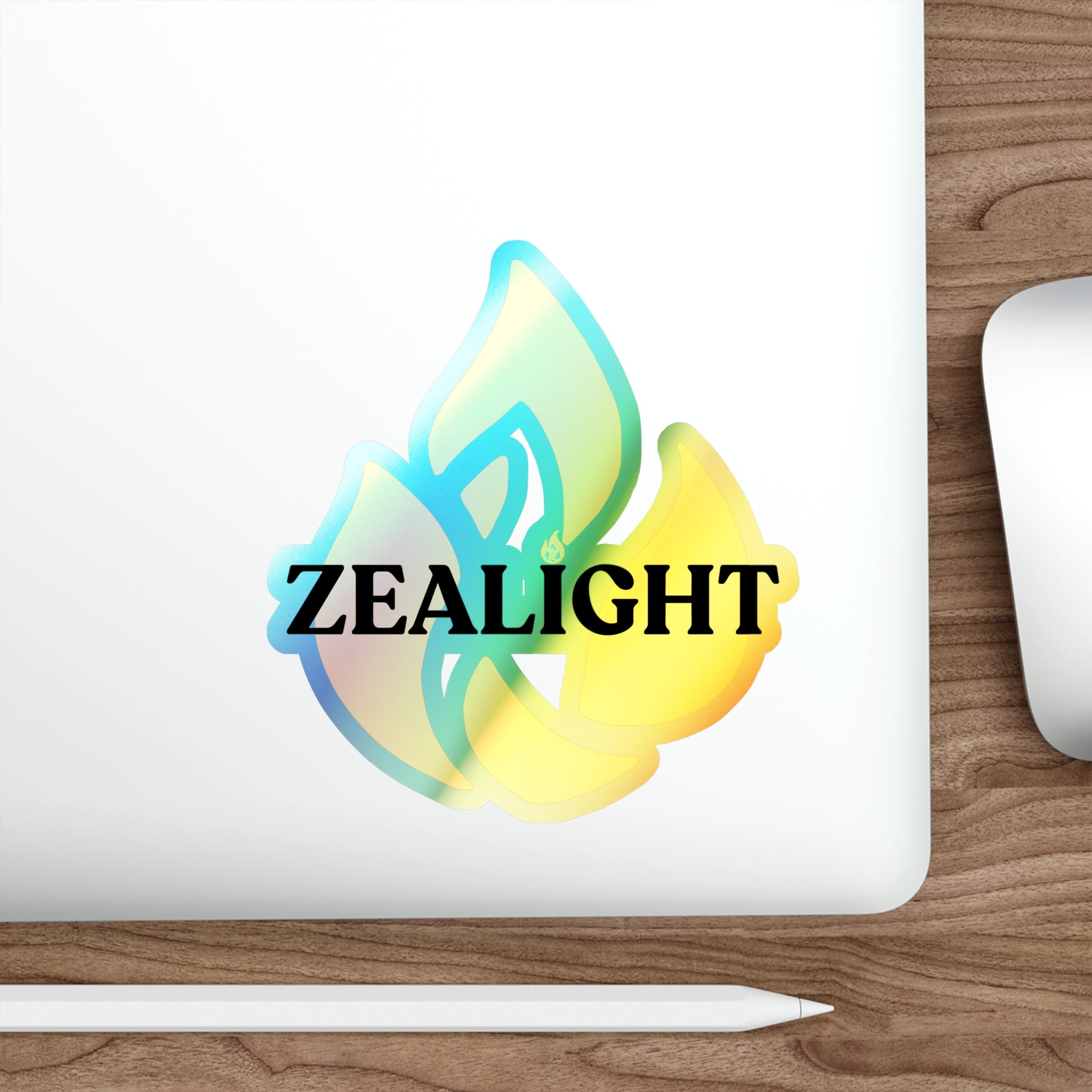 Holographic Die-Cut Stickers - Vibrant 'ZEALIGHT FLame'