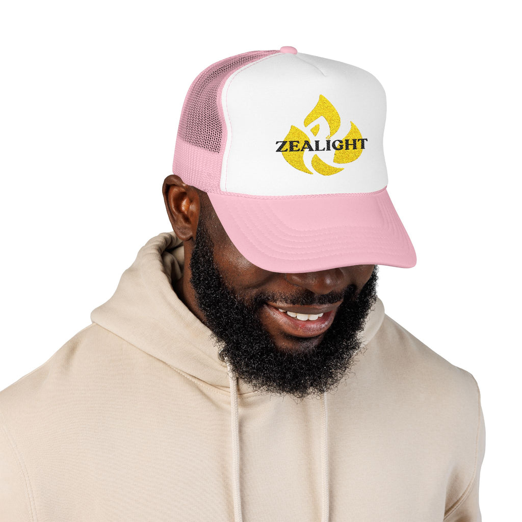 ZEALIGHT Flame Embroidered Foam Trucker Hat