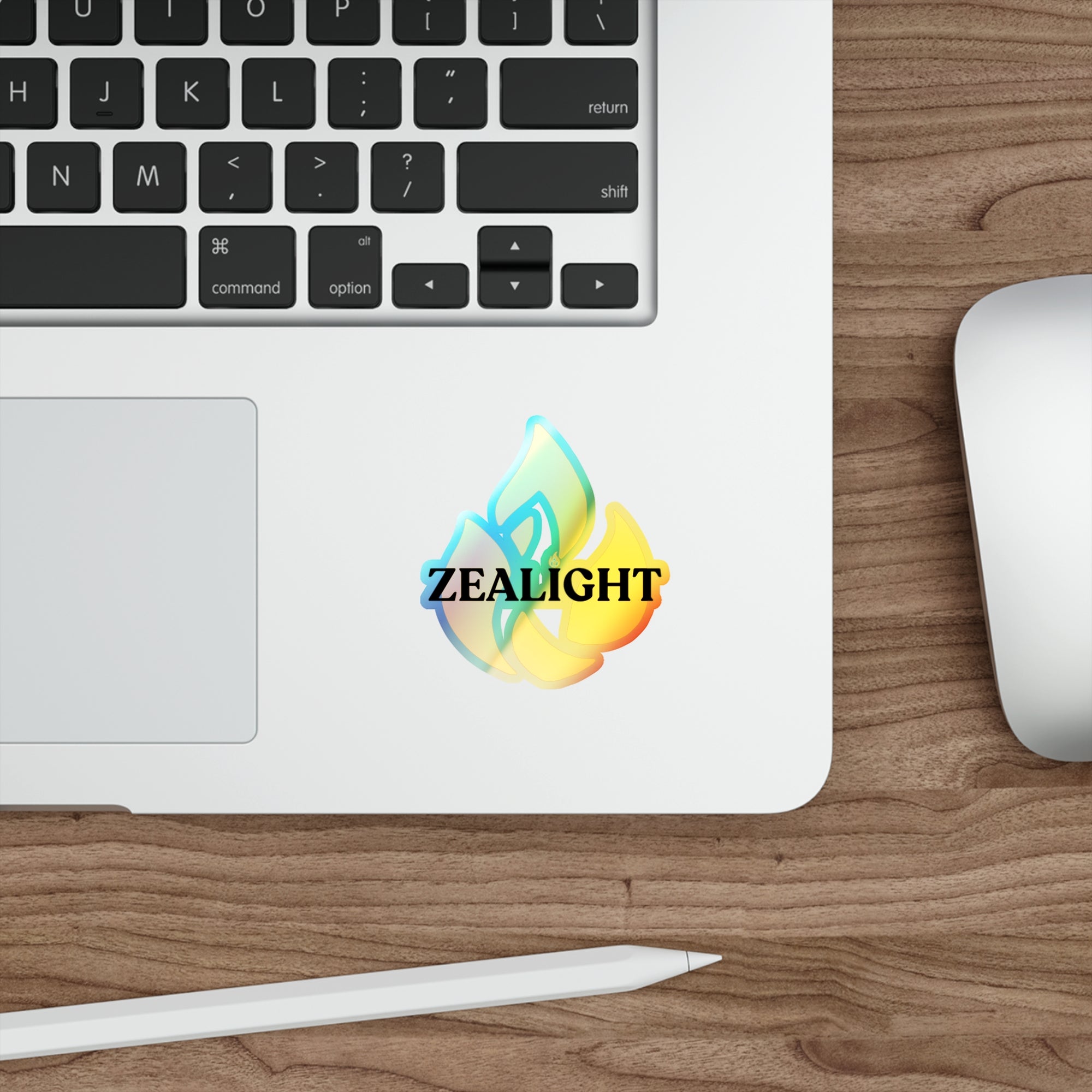 Holographic Die-Cut Stickers - Vibrant 'ZEALIGHT FLame'