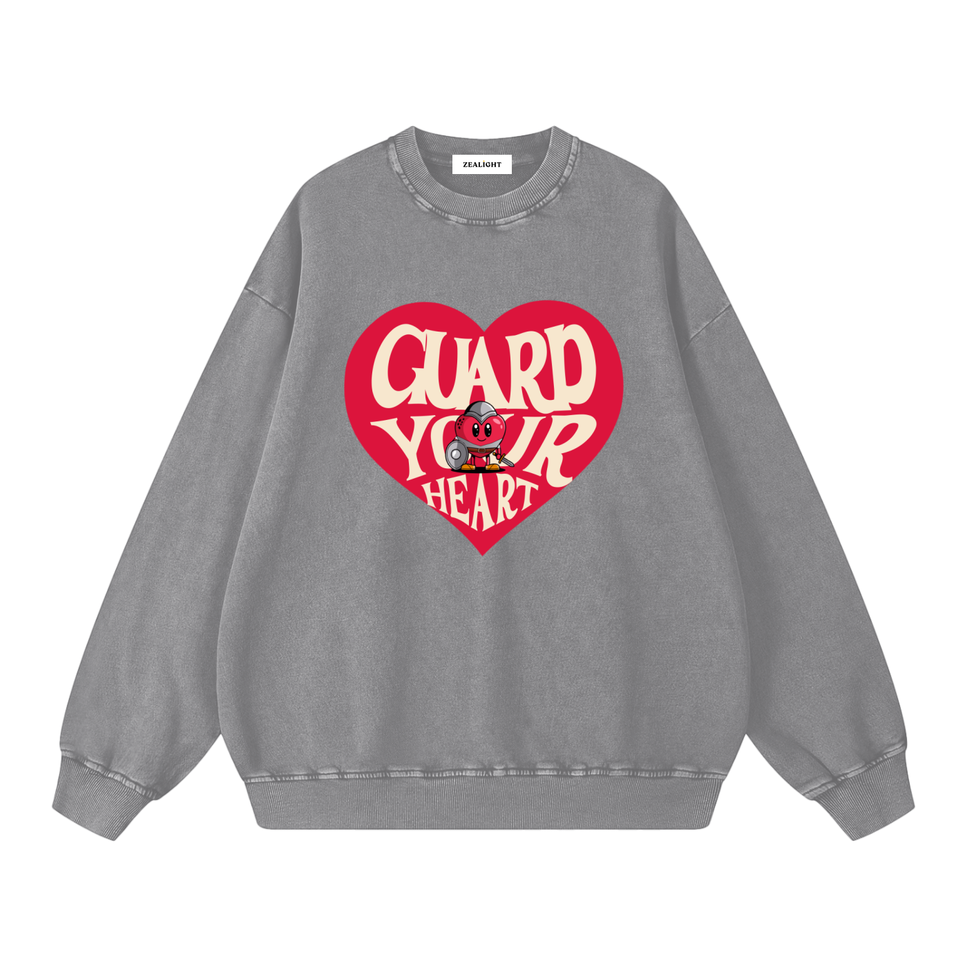 Guard Your Heart Snow Washed Oversized Sweatshirt